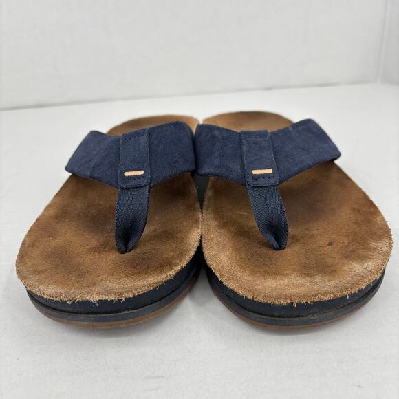 Reef Sandals Mens Size 10 Navy Blue Leather Ojai Flip Flop Comfort Toe Post main image 8